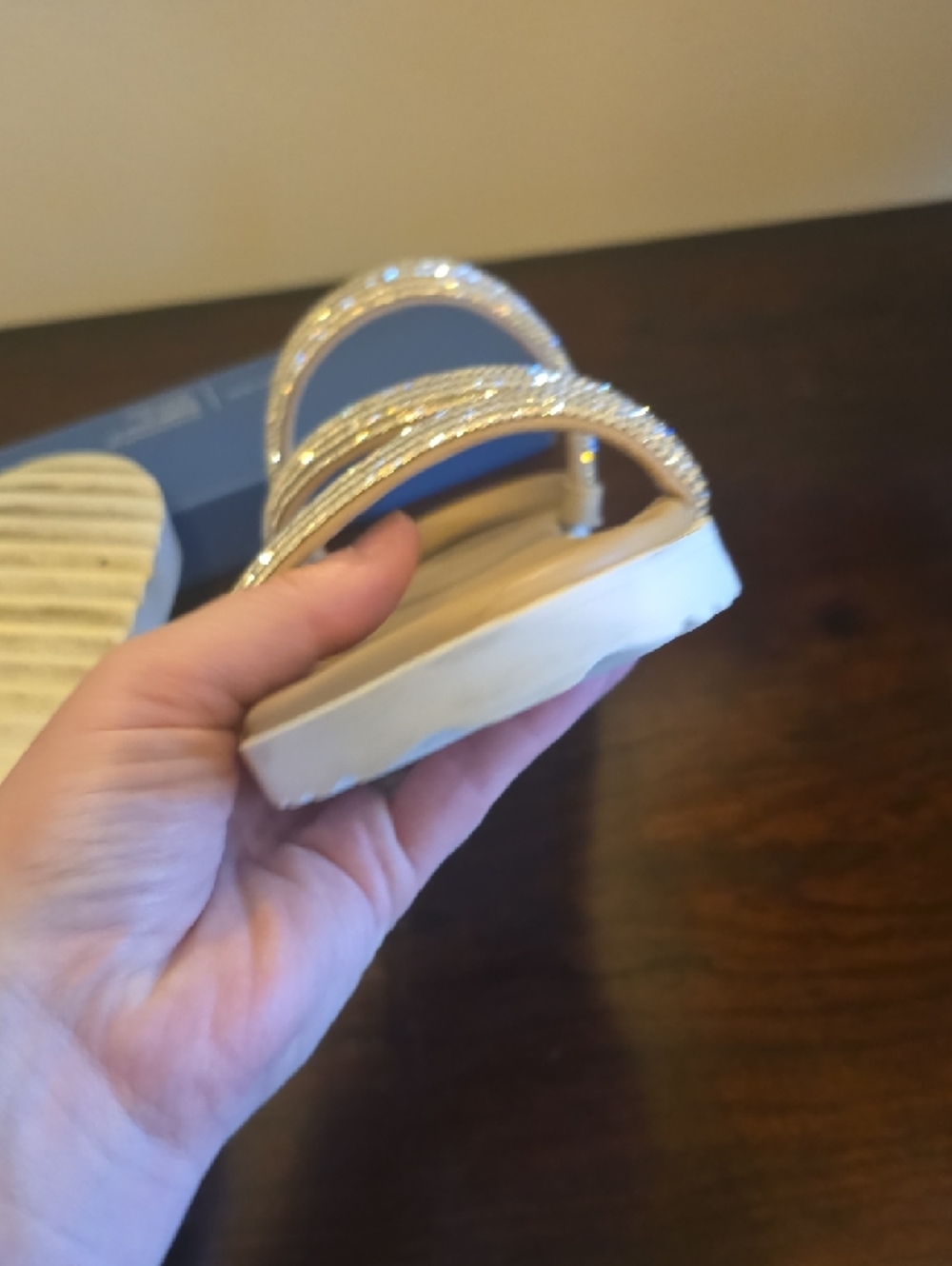 Gianni Bini Champagne Rhinestone Strappy Sandals - Picture 8 of 12